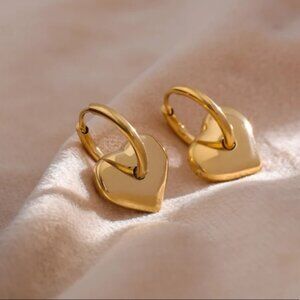💛Gold plated Heart Huggie Earrings